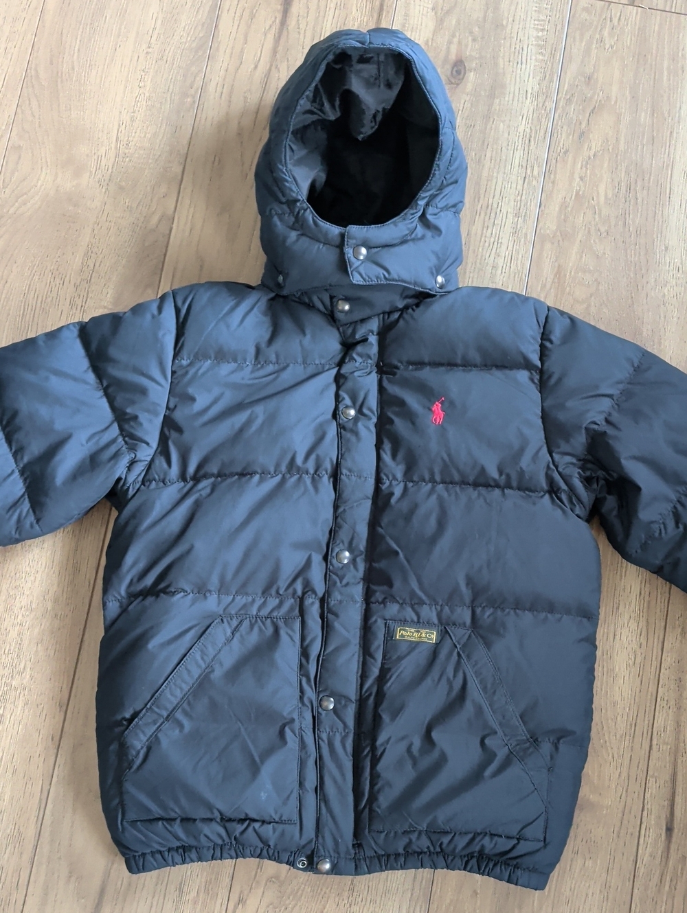 Polo by Ralph Lauren Navy Blue Kids Puffer Jacket with Hood